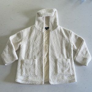 Forever 21 cream Sherpa coat (Womens Large)- like new condition/barley worn